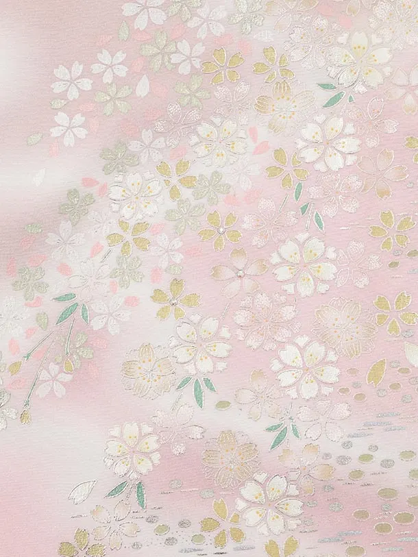 訪問着t1613 桂由美 ピンクぼかし 桜