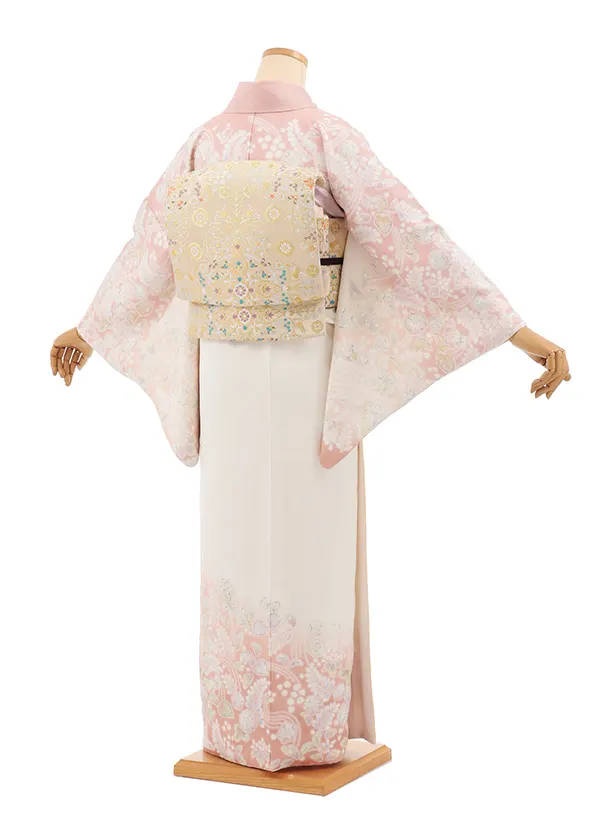 訪問着t1615 桂由美 ピンク白ぼかし 辻が花調