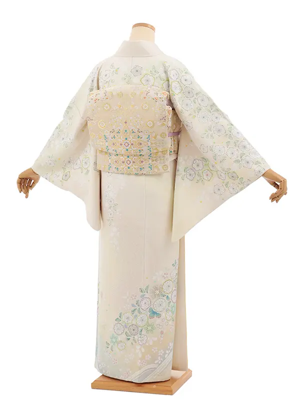 訪問着t1617 桂由美 クリームピンク 辻が花調