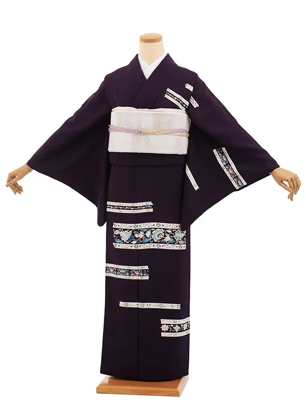 訪問着t1620 白木染匠 横段 正倉院 更紗