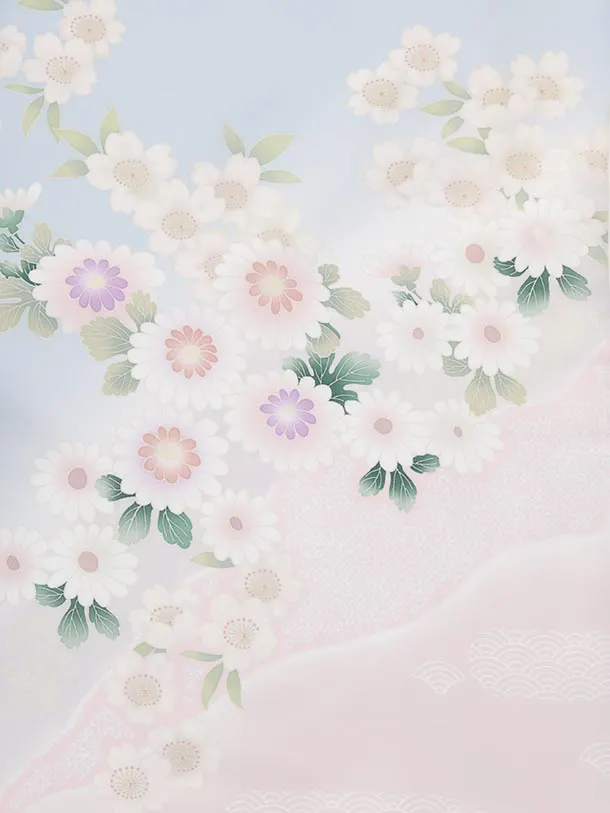 訪問着tｔ1625(トールサイズ) 式部浪漫 ペールブルー 菊花雪輪