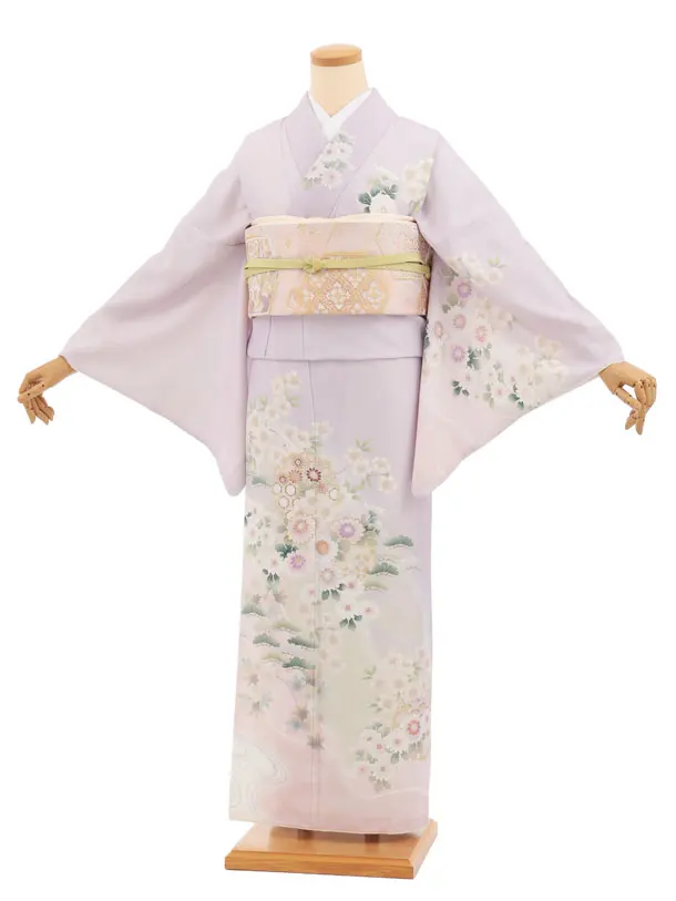 訪問着tｔ1627(トールサイズ) 式部浪漫 ラベンダー 菊花雪輪