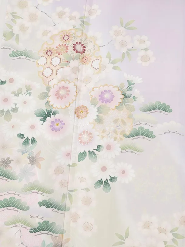 訪問着tｔ1627(トールサイズ) 式部浪漫 ラベンダー 菊花雪輪