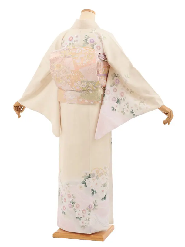 訪問着tｔ1628(トールサイズ) 式部浪漫 クリームベージュ 菊花雪輪