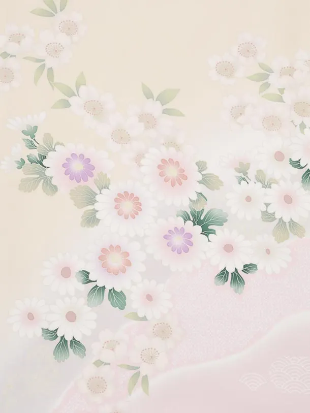 訪問着tｔ1628(トールサイズ) 式部浪漫 クリームベージュ 菊花雪輪