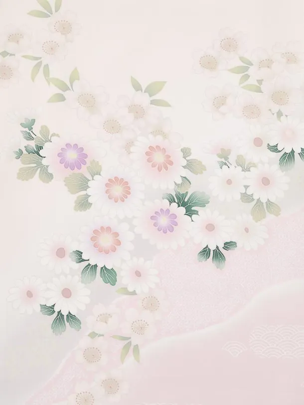 訪問着tｔ1629(トールサイズ) 式部浪漫 クリームピンク 菊花雪輪