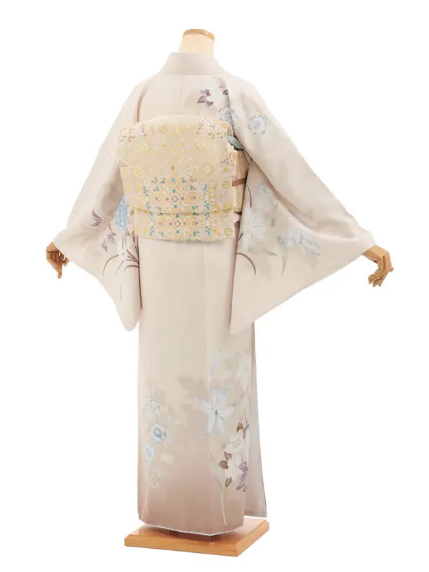 訪問着tｔ1678(トールサイズ) ベージュぼかし四季花