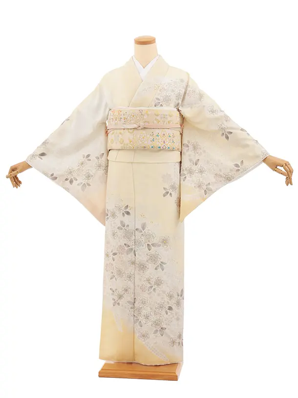 訪問着t1686 クリームベージュ 辻が花調
