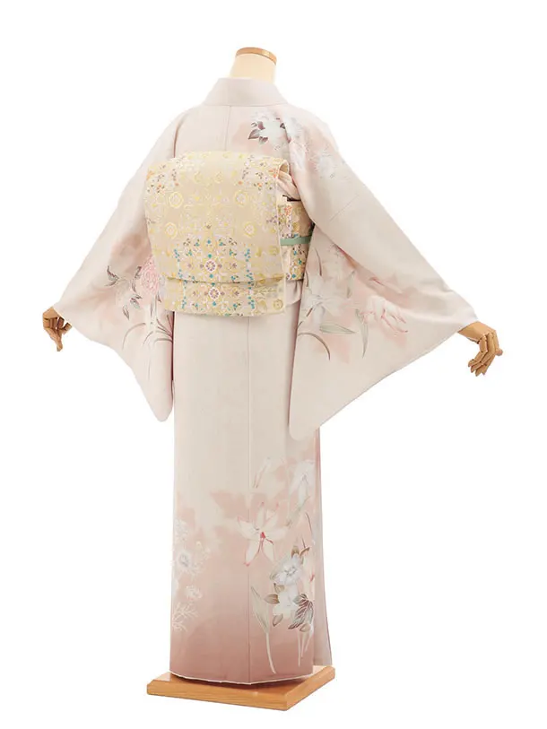 訪問着tt1688(トールサイズ) ピンクベージュ ぼかし 四季花
