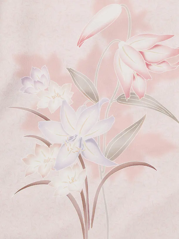 訪問着tt1688(トールサイズ) ピンクベージュ ぼかし 四季花