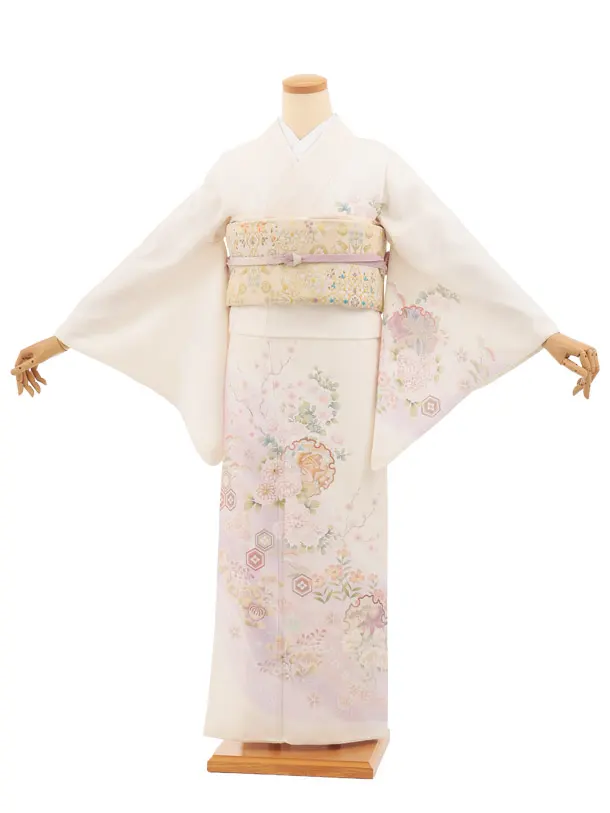 訪問着t1700 クリーム  宝菊 道長