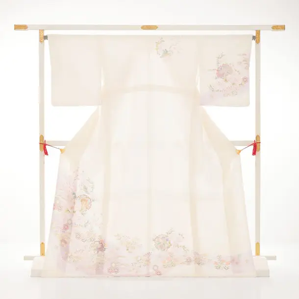訪問着t1700 クリーム  宝菊 道長