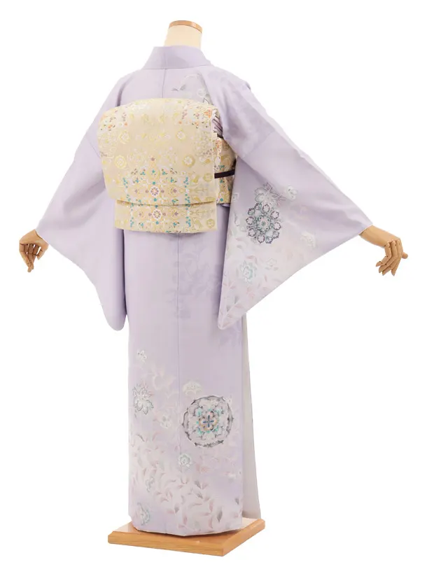 訪問着t1707 ラベンダー  古鏡唐花