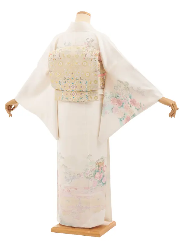 訪問着tt1710(トールサイズ) クリーム 貝桶 小花