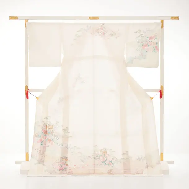 訪問着tt1710(トールサイズ) クリーム 貝桶 小花