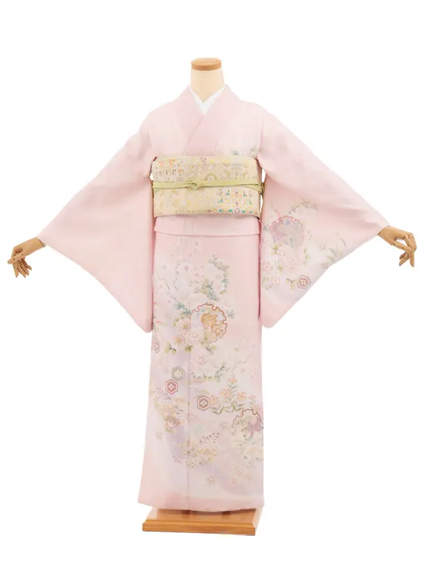 訪問着tt1716(トールサイズ)ピンク 宝菊 道長