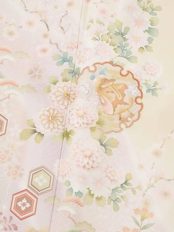 訪問着tt1718(トールサイズ)クリームベージュ 宝菊 道長