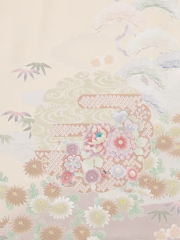 訪問着tt1719(トールサイズ)ベージュ 茶や辻