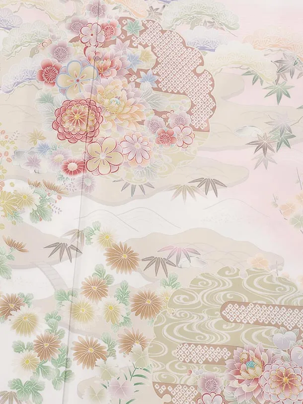 訪問着tt1720(トールサイズ)ピンク 茶や辻