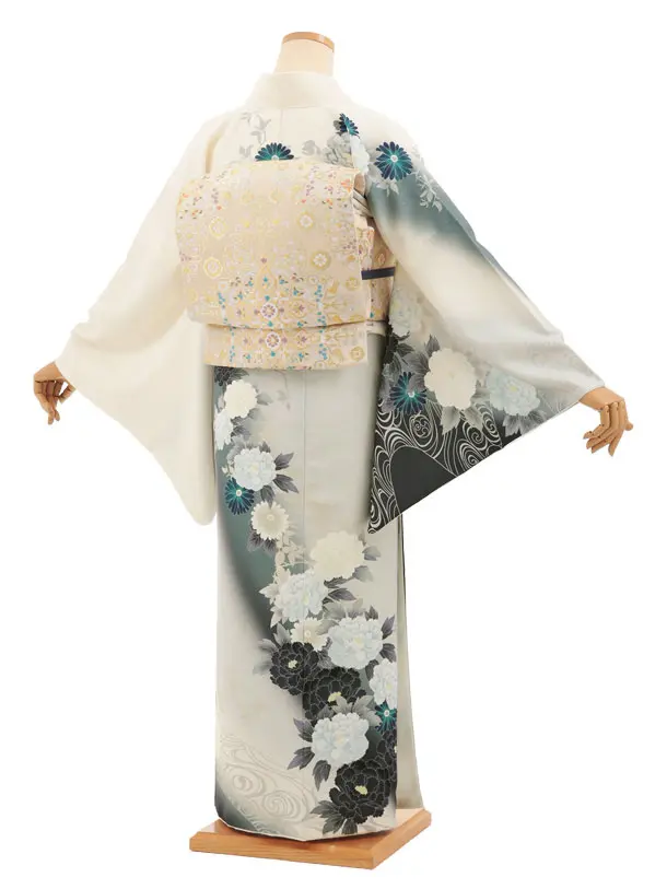 訪問着tt1722(トールサイズ)クリーム 菊と牡丹