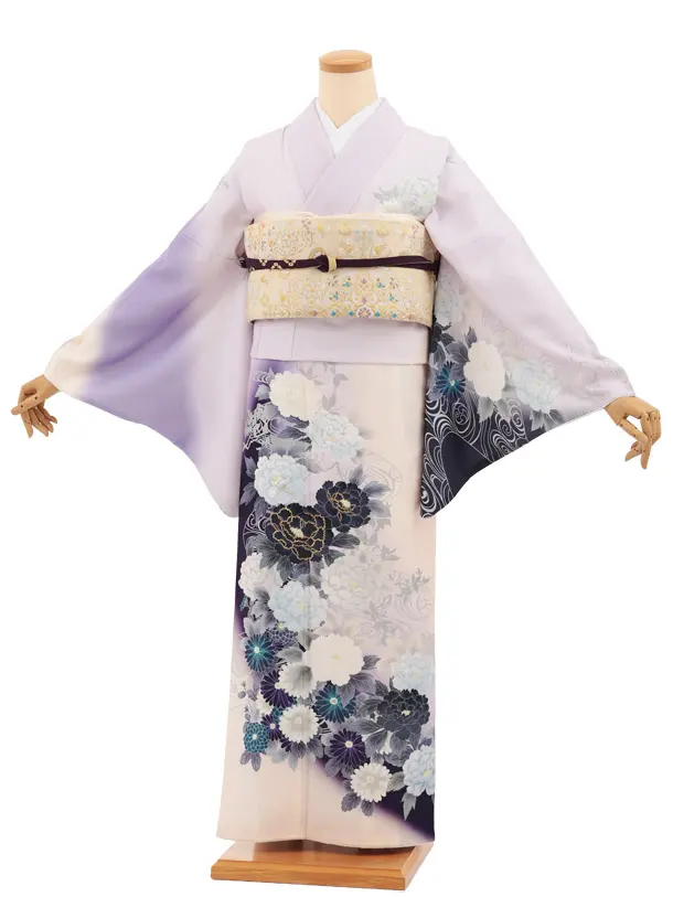 訪問着tt1723(トールサイズ)ラベンダー 菊と牡丹