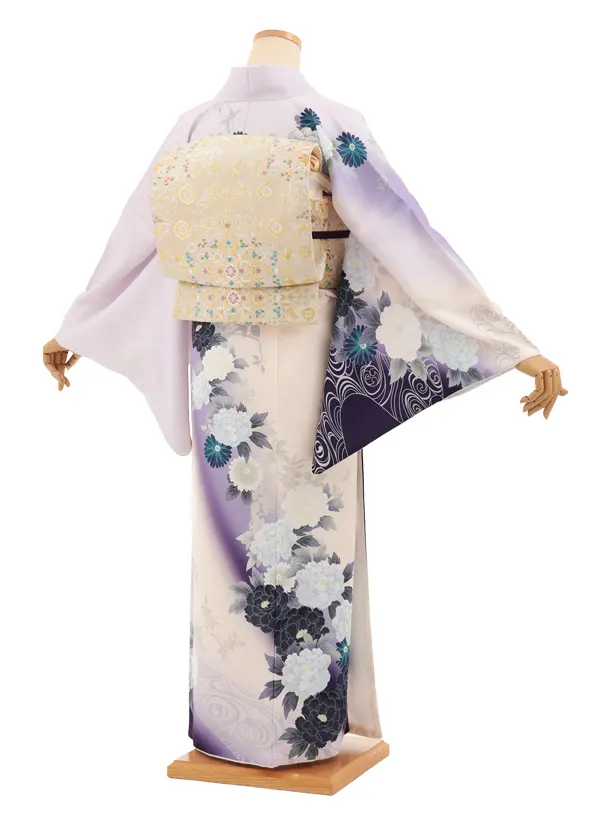 訪問着tt1723(トールサイズ)ラベンダー 菊と牡丹