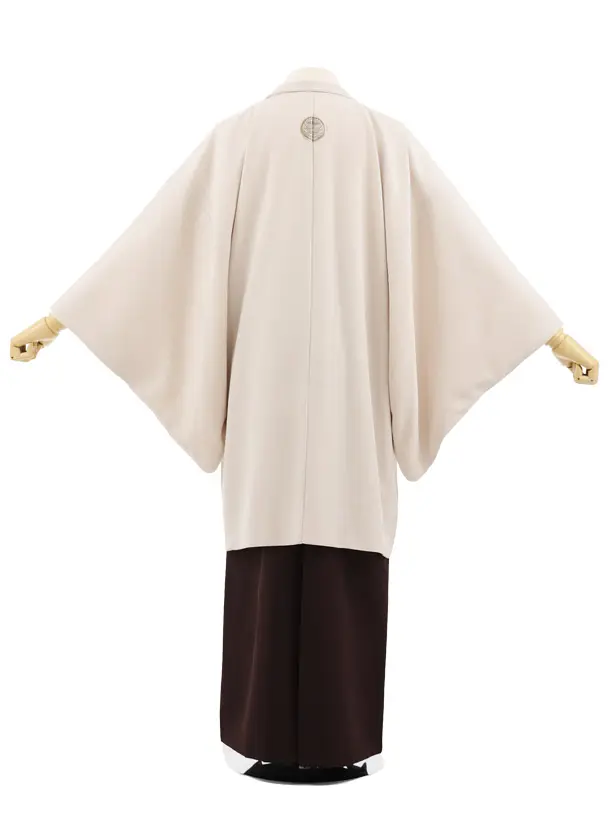 男性袴0331  JAPAN STYLE ベージュジャガードしゃれ紋×ブラウン