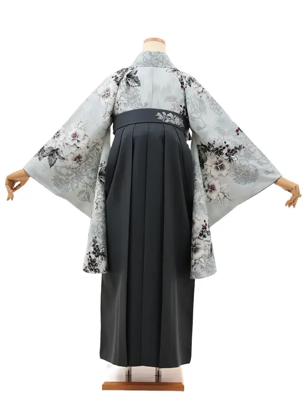 卒業袴T185 JILLSTUART ペールブルー花×グレー