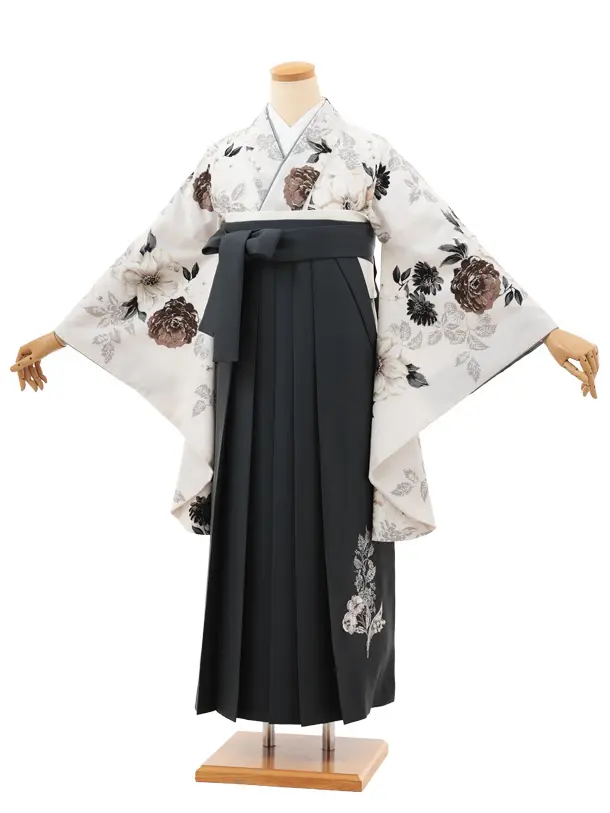 卒業袴T186 JILLSTUART 白くちなし×グレー