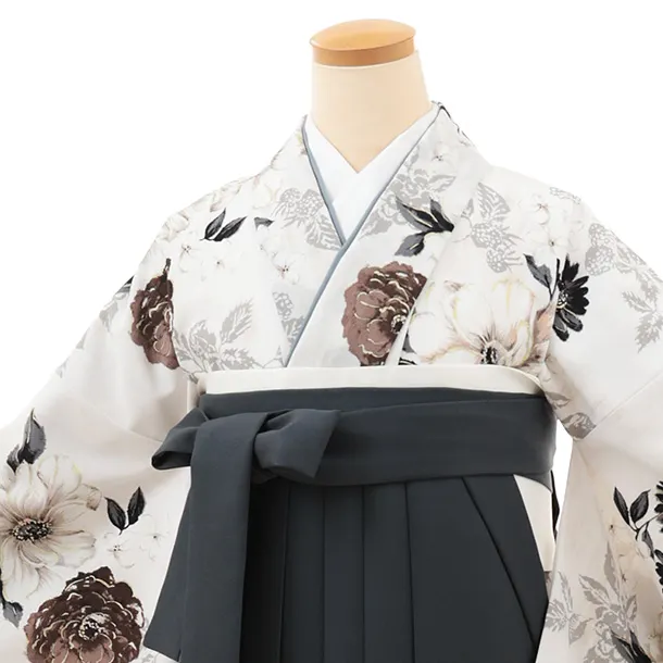 卒業袴T187 JILLSTUART 白くちなし×グレー