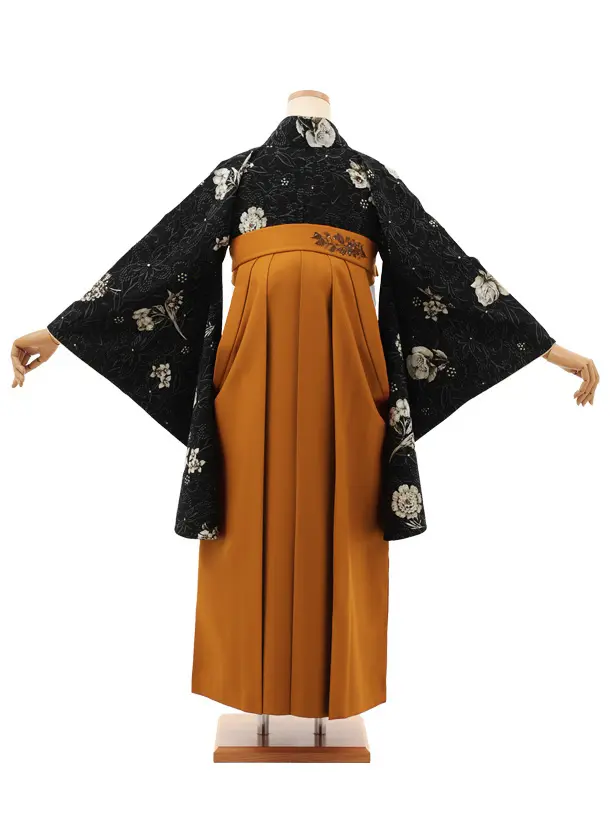 卒業袴T190 JILLSTUART ブラックフルール×テラコッタ