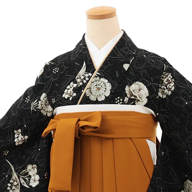卒業袴T191 JILLSTUART ブラックフルール×テラコッタ
