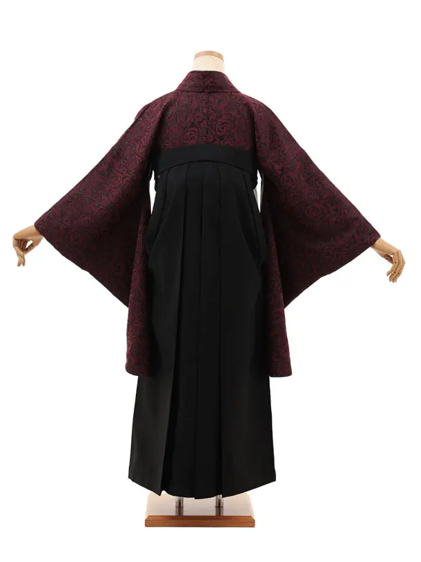 卒業袴T223 バーガンディジャガードバラ×黒