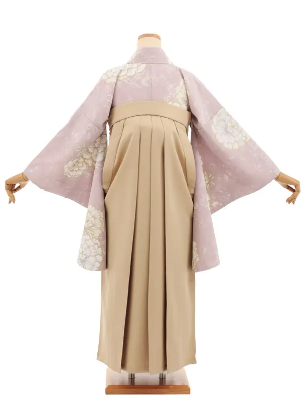 先生,教員向け袴レンタルT269ピンクパープル花×モカベージュ　
