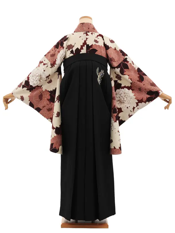 卒業袴T322UTAHAブラウン花×黒　