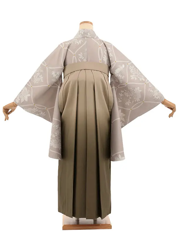 先生,教員向け袴レンタルT343ベージュ地花×ベージュぼかし　