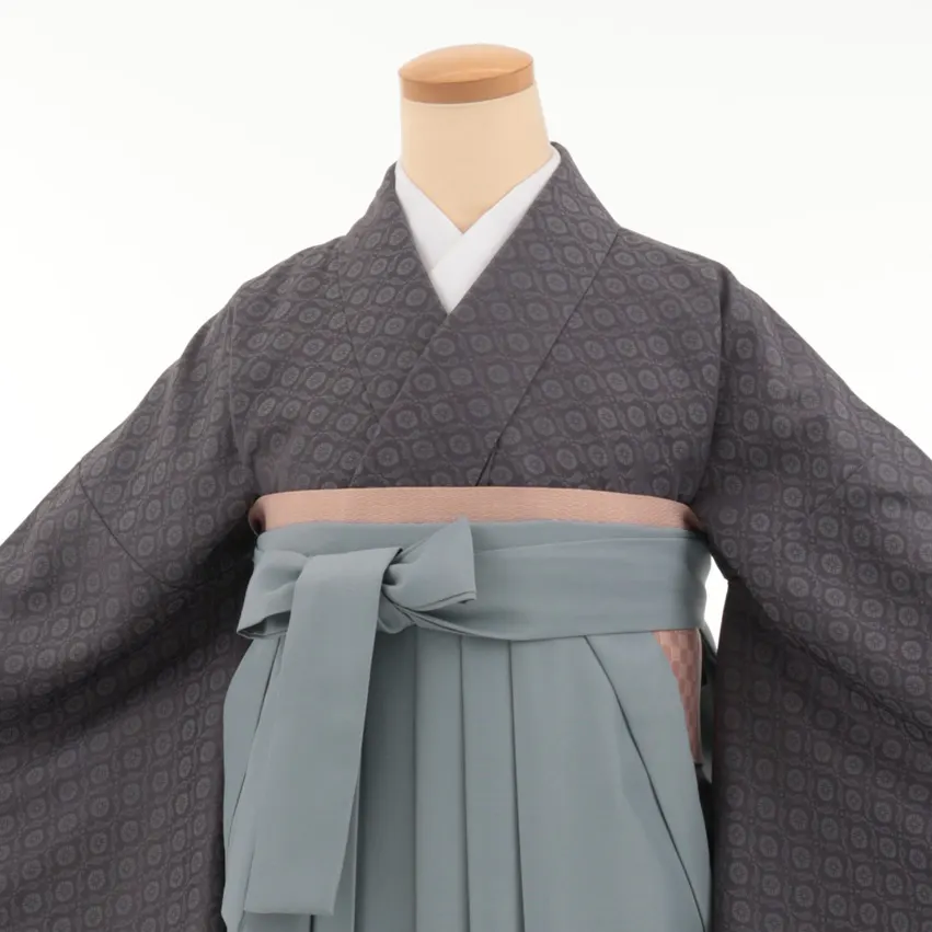 先生,教員向け袴レンタルT351ダークグレー×グレー　