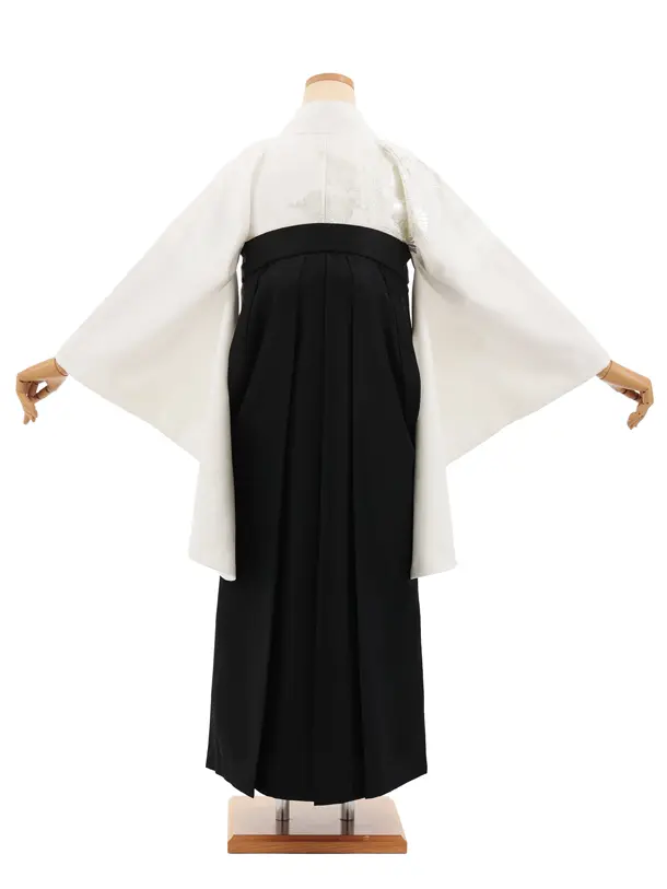 卒業袴T359 白 銀彩花×黒