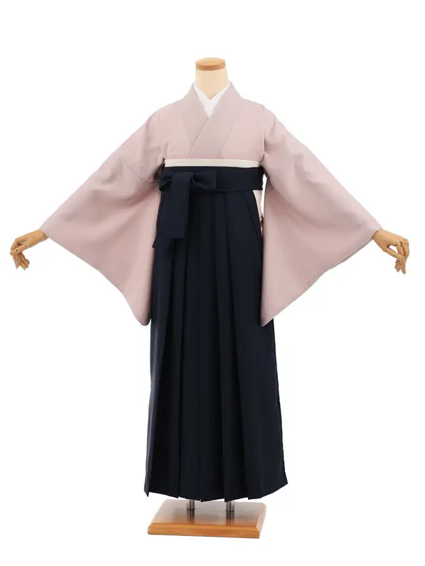 先生,教員向け袴レンタルT381【小袖】ペールパープル×紺