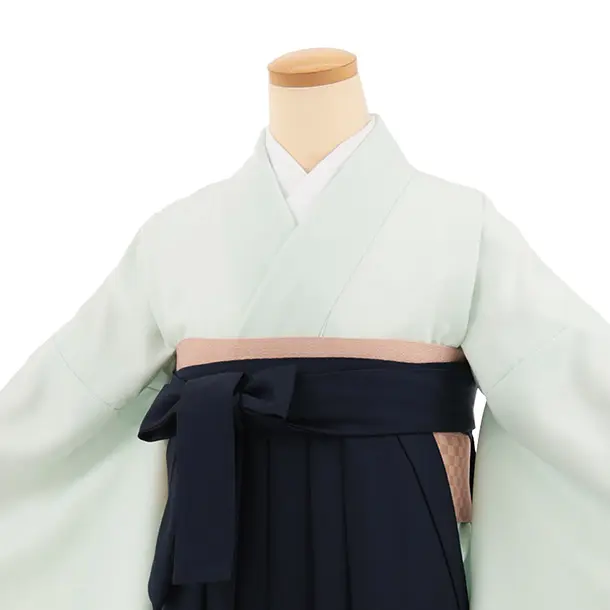 先生,教員向け袴レンタルT383【小袖】ペールミント×紺