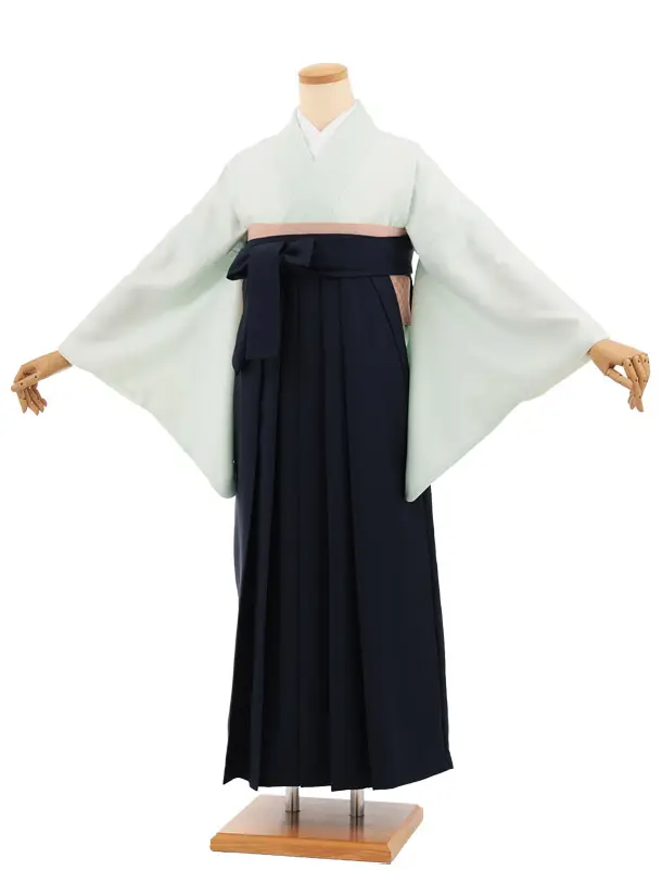 先生,教員向け袴レンタルT384【小袖】ペールミント×紺