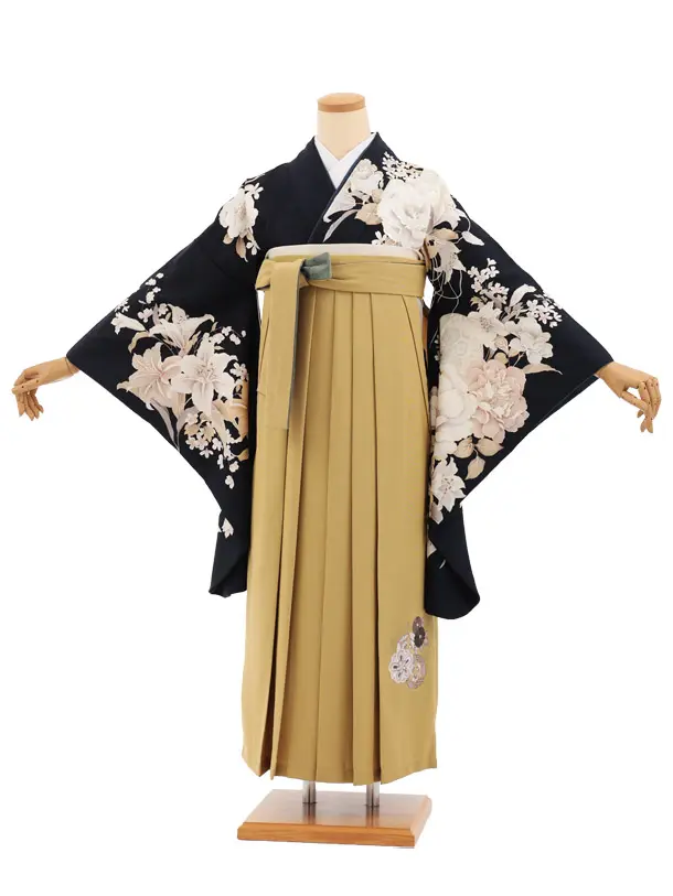 卒業袴T390 ネイビーまり花×マスタード