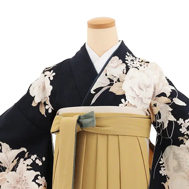 卒業袴T390 ネイビーまり花×マスタード