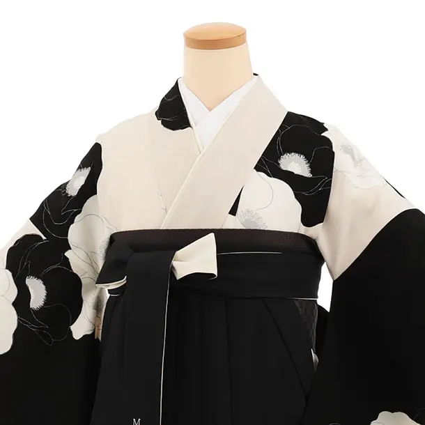 卒業式袴レンタルT400 ﾓﾀﾞﾝｱﾝﾃﾅ 黒ベージュポピー×黒