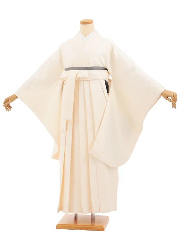 卒業式袴レンタルT402 クリームクロコダイル柄