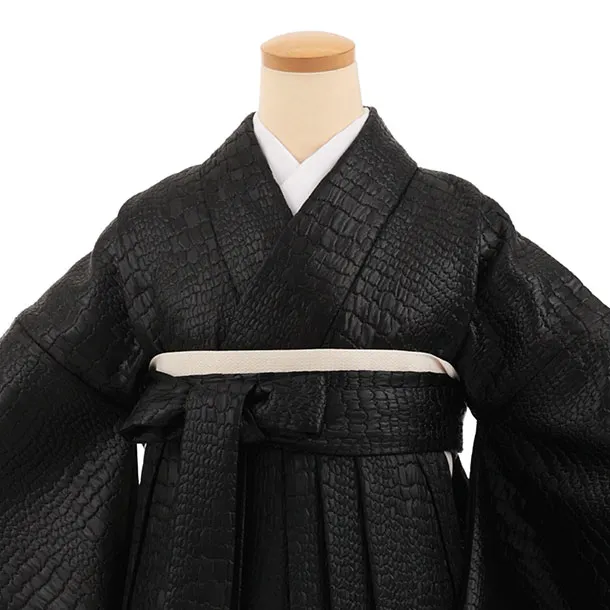卒業式袴レンタルT404 ブラッククロコダイル柄