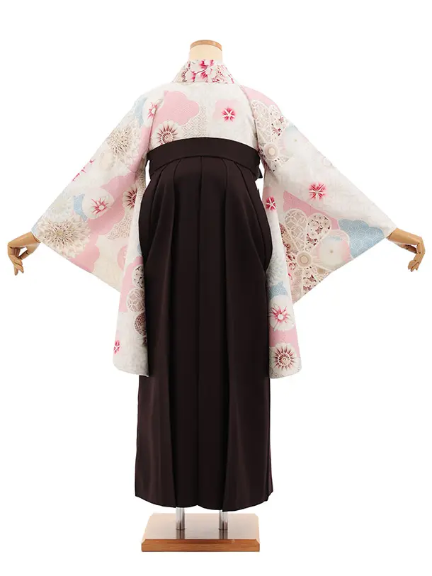 卒業式袴T470 JAPAN STYLE オフ白京菓子 × ブラウン