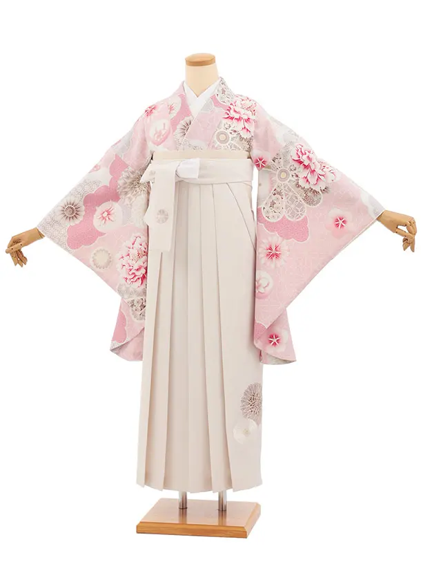 卒業式袴T472 JAPAN STYLE ピンク京菓子 × アイボリー