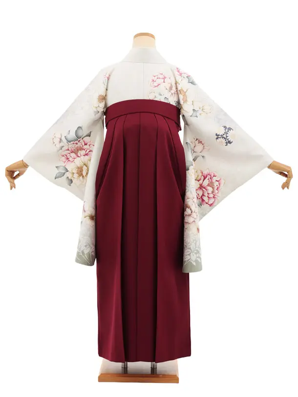 卒業式袴レンタルT521 ペールミント花 × ボルドー