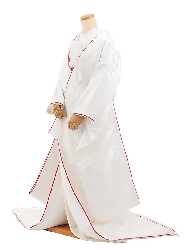 白無垢ﾚﾝﾀﾙ1042 束ね熨斗に鶴 赤こふき